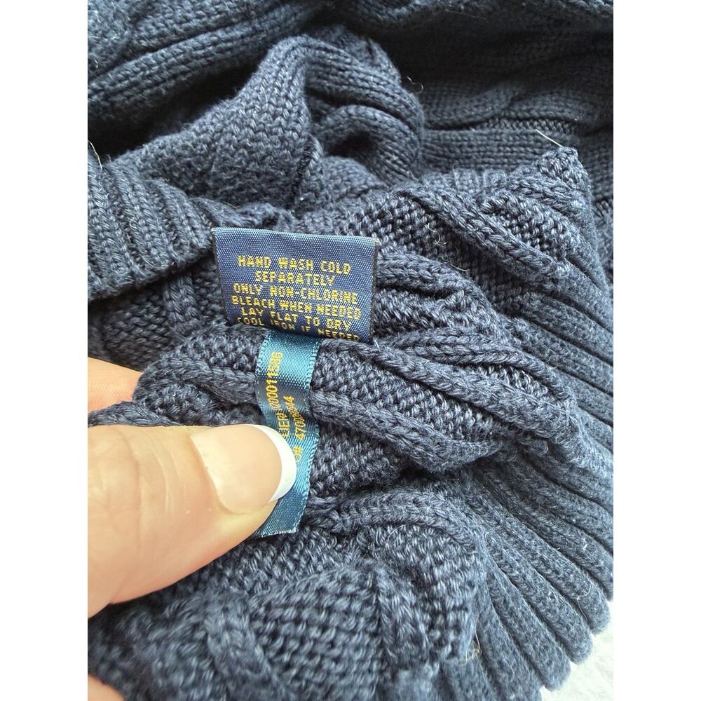 Ralph Lauren Navy Cable Knit Sweater Old Money Aesthetic Size Small - Picture 8 of 8